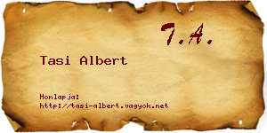 Tasi Albert névjegykártya